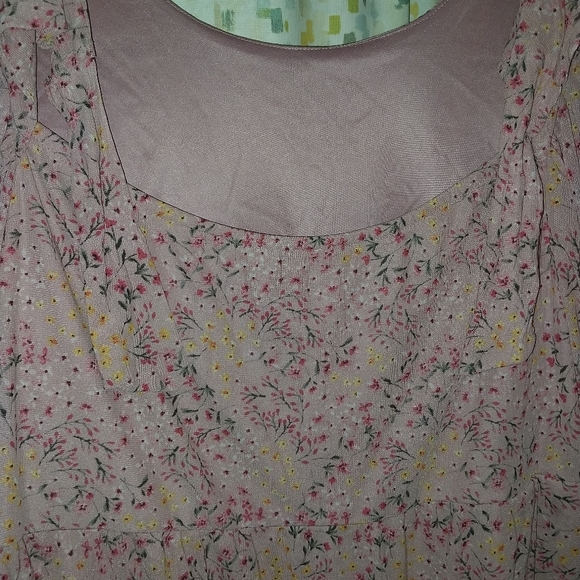 PINK KNIT BOHO HIPPIE BABY DOLL BLAUSE - Picture 4 of 4